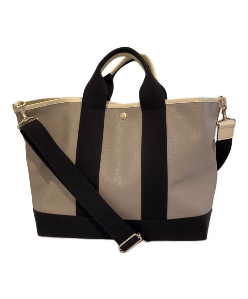 Breath TOPKAPI（ブレス トプカピ）Breath TOPKAPI (ブレス トプカピ) スコッチグレインショルダー付きトートバッグ ベージュの古着・服飾アイテム
