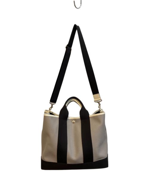 Breath TOPKAPI（ブレス トプカピ）Breath TOPKAPI (ブレス トプカピ) スコッチグレインショルダー付きトートバッグ ベージュの古着・服飾アイテム
