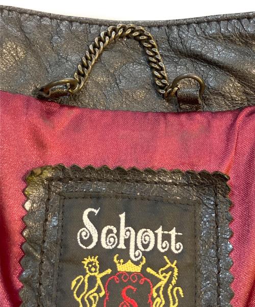 Schott（ショット）Schott (ショット) シープスキンシングルライダースジャケット　3171007 ブラック サイズ:Freeの古着・服飾アイテム