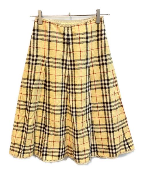 BURBERRY BLUE LABEL（バーバリー ブルー レーベル）BURBERRY BLUE LABEL (バーバリー ブルー レーベル) レーヨンブレンドノバチェックスカート　FX569-231 ベージュ サイズ:Ｓの古着・服飾アイテム
