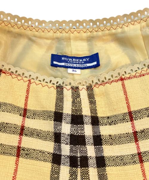 BURBERRY BLUE LABEL（バーバリー ブルー レーベル）BURBERRY BLUE LABEL (バーバリー ブルー レーベル) レーヨンブレンドノバチェックスカート　FX569-231 ベージュ サイズ:Ｓの古着・服飾アイテム