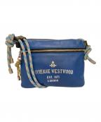 Vivienne Westwood ANGLOMANIAヴィヴィアンウエストウッドアングロマニア）の古着「レザーショルダーバッグ」｜ブルー