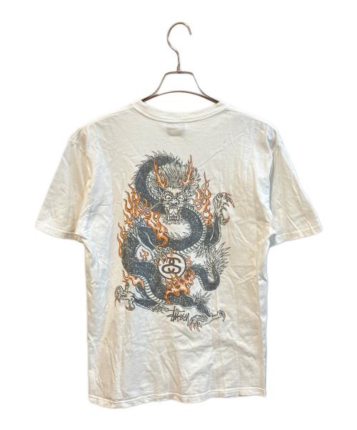 stussy（ステューシー）stussy (ステューシー) ドラゴンプリントTシャツ ホワイト サイズ:Mの古着・服飾アイテム