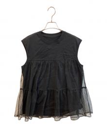 Spick and Span（スピック＆スパン）の古着「ドットチュールティアードTシャツ 26070200906020」｜ブラック