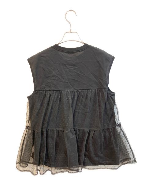 Spick and Span（スピック＆スパン）Spick and Span (スピック＆スパン) ドットチュールティアードTシャツ 26070200906020 ブラック サイズ:Free 未使用品の古着・服飾アイテム