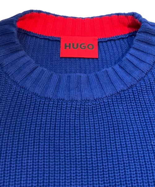 HUGO（ヒューゴ ボス）HUGO (ヒューゴ ボス) ロゴニット ブルー サイズ:Ｍの古着・服飾アイテム