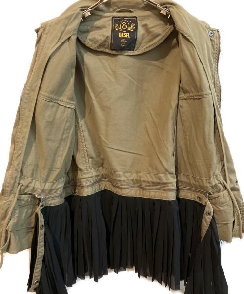 DIESEL（ディーゼル）DIESEL (ディーゼル) M65風レイヤードジャケット オリーブ サイズ:xxsの古着・服飾アイテム