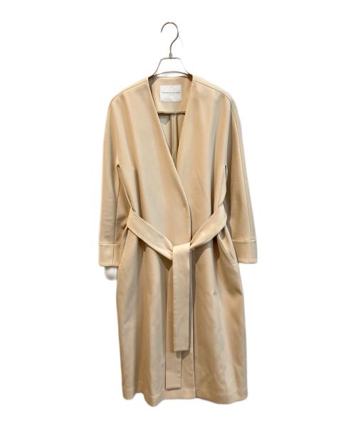TOMORROW LAND（トゥモローランド）TOMORROW LAND (トゥモローランド) ノーカラーコート/ベルベッドコート アイボリー サイズ:36の古着・服飾アイテム