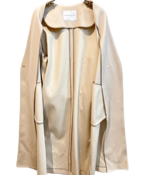 TOMORROW LAND（トゥモローランド）TOMORROW LAND (トゥモローランド) ノーカラーコート/ベルベッドコート アイボリー サイズ:36の古着・服飾アイテム