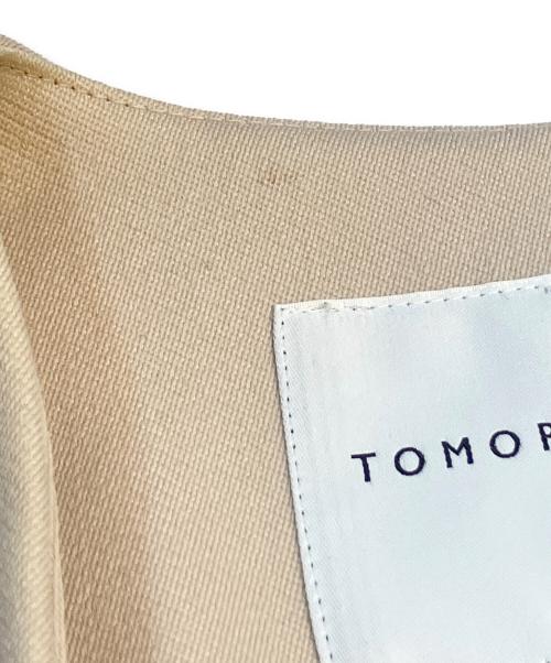 TOMORROW LAND（トゥモローランド）TOMORROW LAND (トゥモローランド) ノーカラーコート/ベルベッドコート アイボリー サイズ:36の古着・服飾アイテム