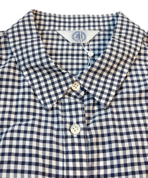J.PRESS（ジェイプレス）J.PRESS (ジェイプレス) アセVisギンガム シャツ ブラウス ネイビー サイズ:M 未使用品の古着・服飾アイテム