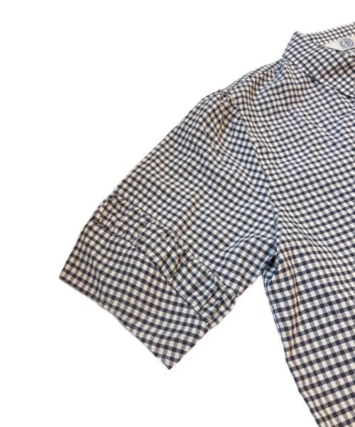 J.PRESS（ジェイプレス）J.PRESS (ジェイプレス) アセVisギンガム シャツ ブラウス ネイビー サイズ:M 未使用品の古着・服飾アイテム