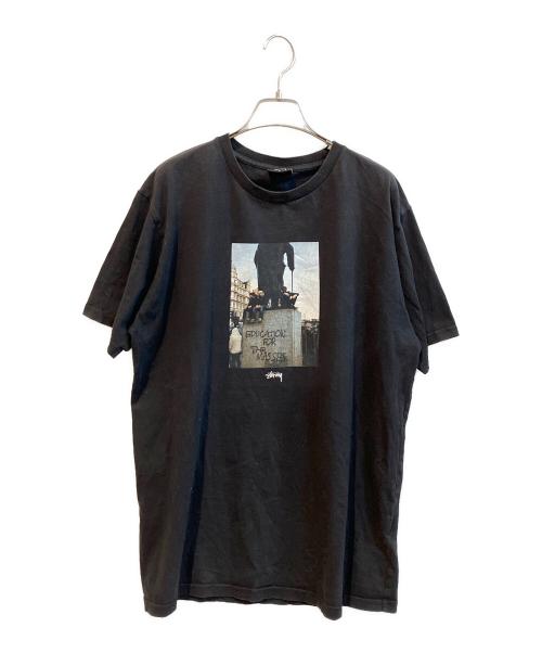 stussy（ステューシー）stussy (ステューシー) EDUCATION FOR THE MASSESプリントTシャツ ブラック サイズ:Lの古着・服飾アイテム