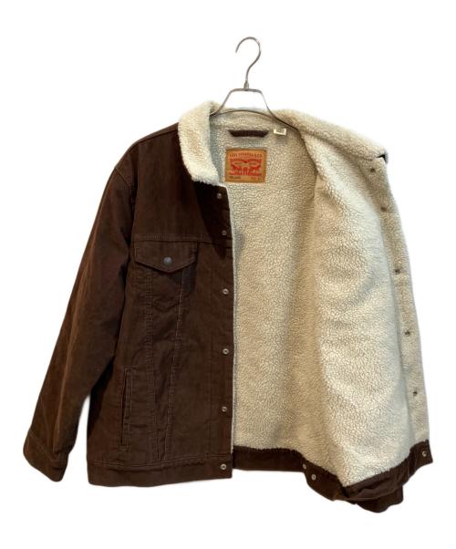 LEVI'S（リーバイス）LEVI'S (リーバイス) コーデュロイボアジャケット/Relaxed Fit Sherpa Trucker ジャケット ブラウン サイズ:Lの古着・服飾アイテム