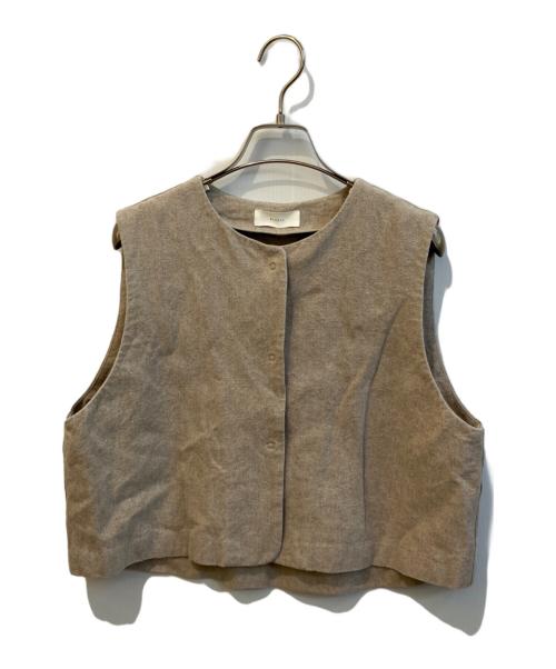 KAGURE（カグレ）kagure (カグレ) リネンレーヨンショートベスト ベージュ サイズ:Freeの古着・服飾アイテム