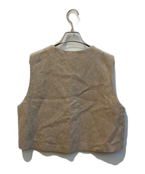 KAGURE（カグレ）kagure (カグレ) リネンレーヨンショートベスト ベージュ サイズ:Freeの古着・服飾アイテム
