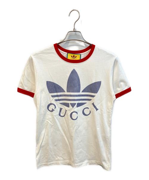 GUCCI（グッチ）GUCCI (グッチ) adidas (アディダス) リンガーTシャツ　702616 XJB1 ホワイト サイズ:XXXSの古着・服飾アイテム