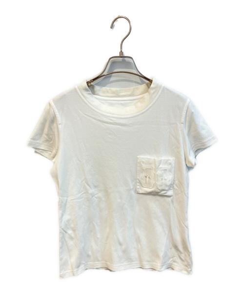 HERMES（エルメス）HERMES (エルメス) ポケットTシャツ ホワイト サイズ:36の古着・服飾アイテム