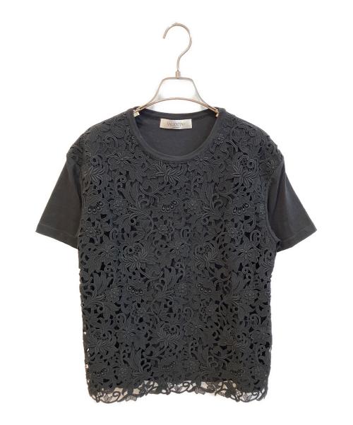 VALENTINO（ヴァレンティノ）VALENTINO (ヴァレンティノ) レースカットソー ブラック サイズ:XSの古着・服飾アイテム