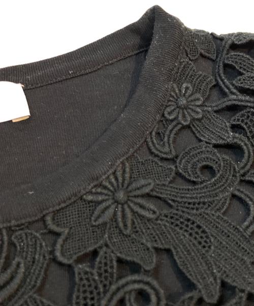 VALENTINO（ヴァレンティノ）VALENTINO (ヴァレンティノ) レースカットソー ブラック サイズ:XSの古着・服飾アイテム