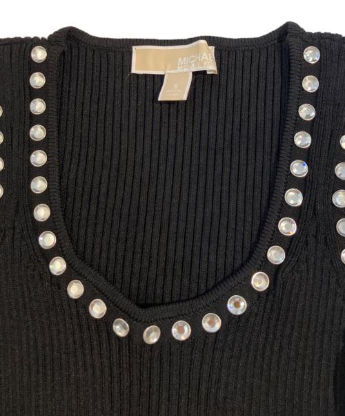 MICHAEL MICHAEL KORS（マイケル マイケルコース）MICHAEL MICHAEL KORS (マイケル マイケルコース) ビジューニットワンピース ブラック サイズ:Sの古着・服飾アイテム