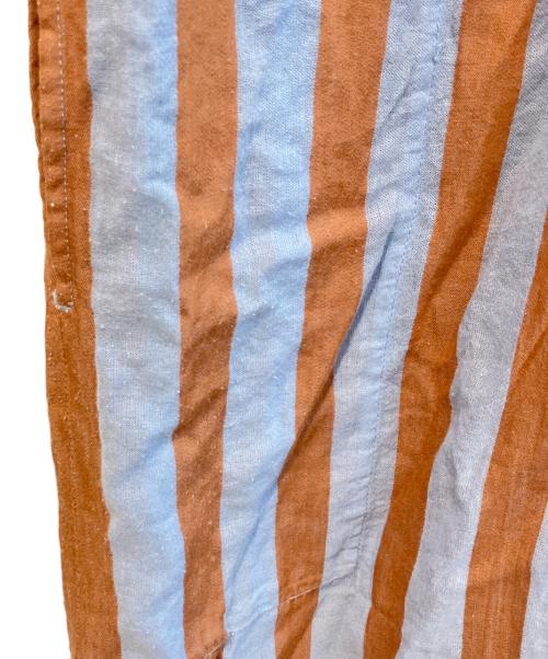 ne quittez pas（ヌキテパ）ne quittez pas (ヌキテパ) Cotton Voile Stripe Frill Sleeveless Shirt Dress　010541GR4 スカイブルー×ブラウン サイズ:Freeの古着・服飾アイテム