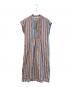 ne quittez pas（ヌキテパ）の古着「Cotton Voile Stripe Frill Sleeveless Shirt Dress　010541GR4」｜スカイブルー×ブラウン