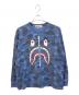 A BATHING APE（アベイシングエイプ）の古着「シャークジップカットソー　001LTH801013M」｜ネイビー