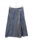 BEAMS BOYビームスボーイ）の古着「デニムラッププリーツスカート　13-27-0554-452」｜インディゴ