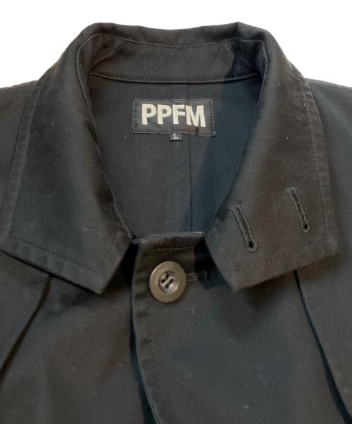 PPFM（ピーピーエフエム）PPFM (ピーピーエフエム) トレンチコート 35-04MC10 ブラック サイズ:Lの古着・服飾アイテム