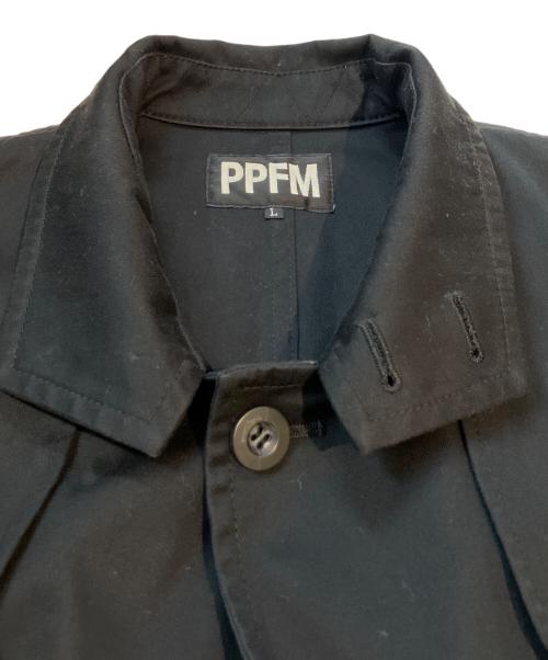 PPFM（ピーピーエフエム）PPFM (ピーピーエフエム) トレンチコート 35-04MC10 ブラック サイズ:Lの古着・服飾アイテム