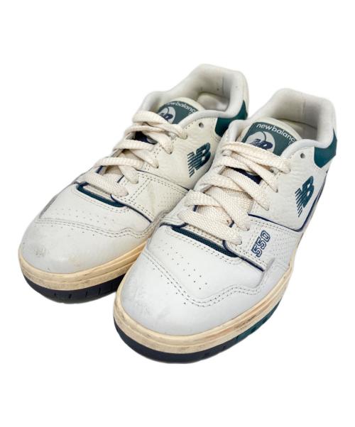 NEW BALANCE（ニューバランス）NEW BALANCE (ニューバランス) 550ローカットスニーカー　BB550PTB ホワイト×グリーン サイズ:23.5の古着・服飾アイテム