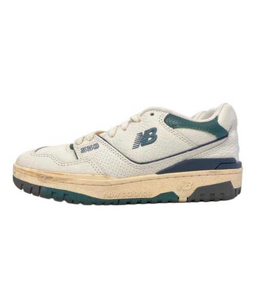 NEW BALANCE（ニューバランス）NEW BALANCE (ニューバランス) 550ローカットスニーカー　BB550PTB ホワイト×グリーン サイズ:23.5の古着・服飾アイテム
