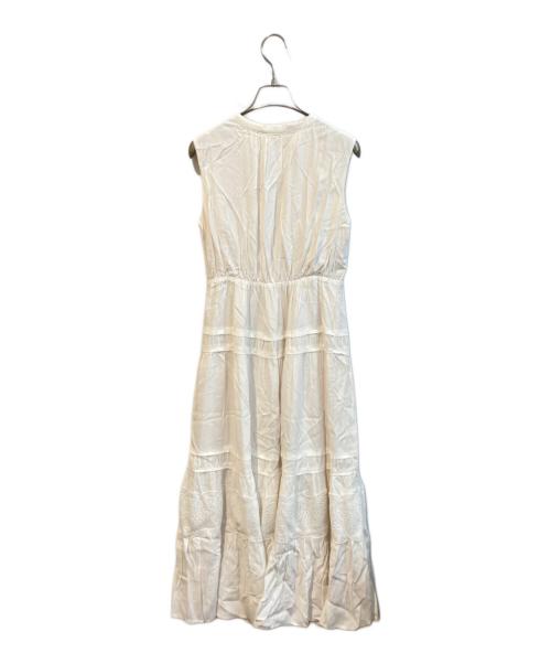 HER LIP TO（ハーリップトゥ）Her lip to (ハーリップトゥ) ギャザーノースリーブワンピース/Scala Lace-Trimmed Dress 1242305152 ホワイト サイズ:Mの古着・服飾アイテム