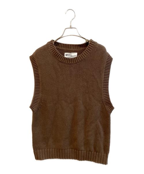 MHL（マーガレットハウエル）MHL (マーガレットハウエル) ニットベスト ブラウン サイズ:Ｍの古着・服飾アイテム