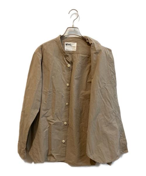 MHL（マーガレットハウエル）MHL (マーガレットハウエル) バンドカラーシャツ　596-0150511 ベージュ サイズ:Mの古着・服飾アイテム