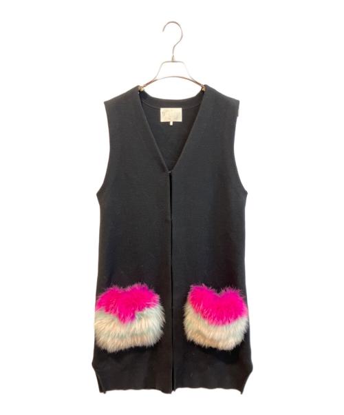 CHESTY（チェスティ）CHESTY (チェスティ) フックスファーロングジレ　12A401 ブラック サイズ:1の古着・服飾アイテム