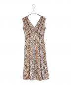 HER LIP TOハーリップトゥ）の古着「Lace Trimmed Floral Dress　HLT2009040」｜ブラウン