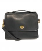COACHコーチ）の古着「ターンロックフラップショルダーバッグ　9870」｜ネイビー