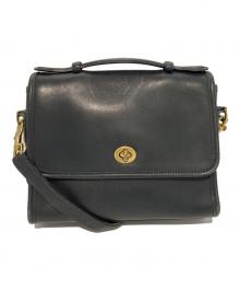 COACH（コーチ）の古着「ターンロックフラップショルダーバッグ　9870」｜ネイビー