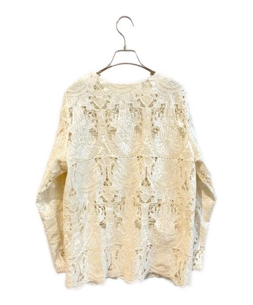 willfully（ウィルフリー）willfully (ウィルフリー) 総レースノーカラージャケット アイボリー サイズ:Freeの古着・服飾アイテム