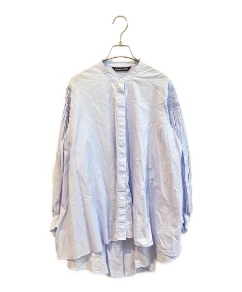 mizuiro-ind（ミズイロインド）mizuiro-ind (ミズイロインド) シャツブラウス/ピンタックパフスリーブフレアシャツ　1-230014 ブルー サイズ:表記なしの古着・服飾アイテム