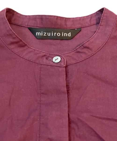 mizuiro-ind（ミズイロインド）mizuiro-ind (ミズイロインド) シャツブラウス/ピンタックパフスリーブフレアシャツ ボルドー サイズ:表記なしの古着・服飾アイテム