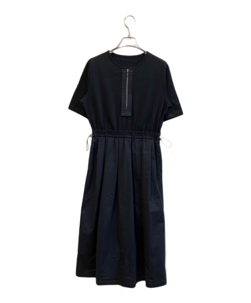 TRUNK HIROKO KOSHINO（トランク ヒロコ コシノ）TRUNK HIROKO KOSHINO (トランク ヒロコ コシノ) ブロッキングデザインワンピース　RSELX-3257 ネイビー サイズ:38の古着・服飾アイテム