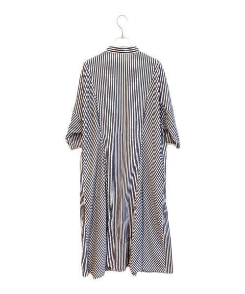 TRUNK HIROKO KOSHINO（トランク ヒロコ コシノ）TRUNK HIROKO KOSHINO (トランク ヒロコ コシノ) トリコットストライプ切り替えデザインワンピース　RSEGD-13630 ネイビー サイズ:38の古着・服飾アイテム