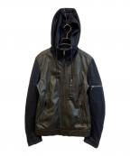 DIESELディーゼル）の古着「レザー切替ジャケット」｜ブラック