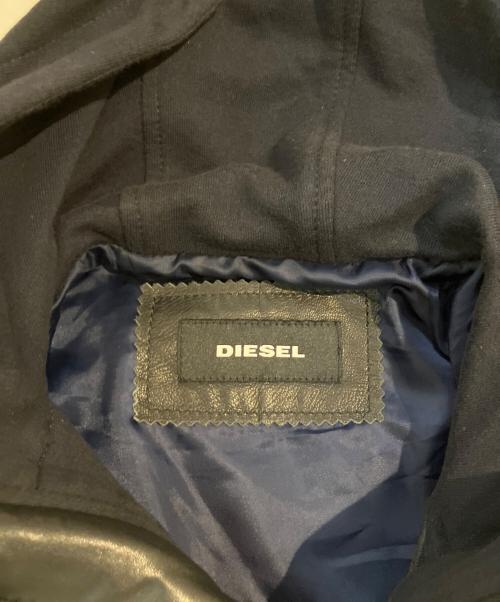 DIESEL（ディーゼル）DIESEL (ディーゼル) レザー切替ジャケット ブラック サイズ:Mの古着・服飾アイテム