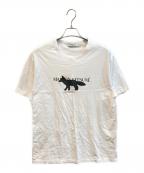 maison kitsuneメゾンキツネ）の古着「プリントTシャツ/フォックススタンプ ロゴTシャツ　KMM12110」｜ホワイト