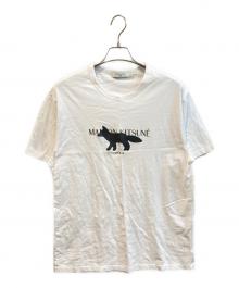 maison kitsune（メゾンキツネ）の古着「プリントTシャツ/フォックススタンプ ロゴTシャツ　KMM12110」｜ホワイト