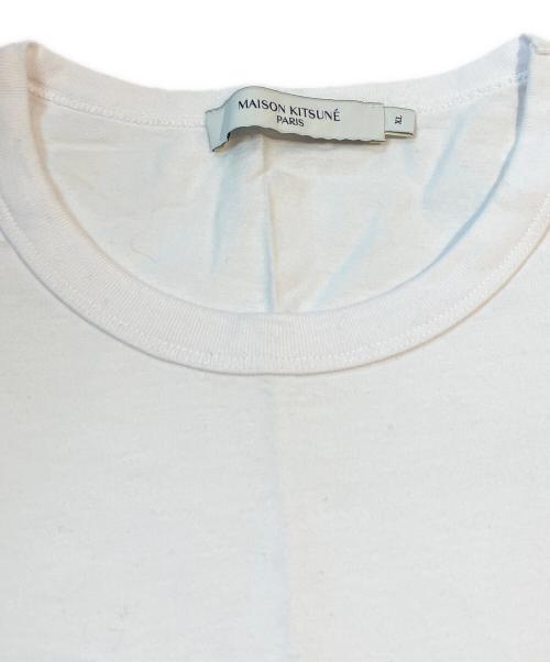 maison kitsune（メゾンキツネ）MAISON KITSUNE (メゾンキツネ) プリントTシャツ/フォックススタンプ ロゴTシャツ　KMM12110 ホワイト サイズ:XLの古着・服飾アイテム